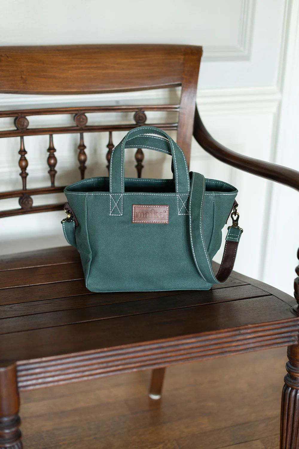 Mini Tote - Waxed Hunter Green - Image 9